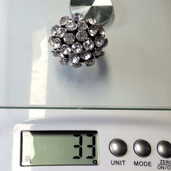 Large Statement Crystal Ring, Huge Crystal Cocktail Ring - Picture 6 of 7